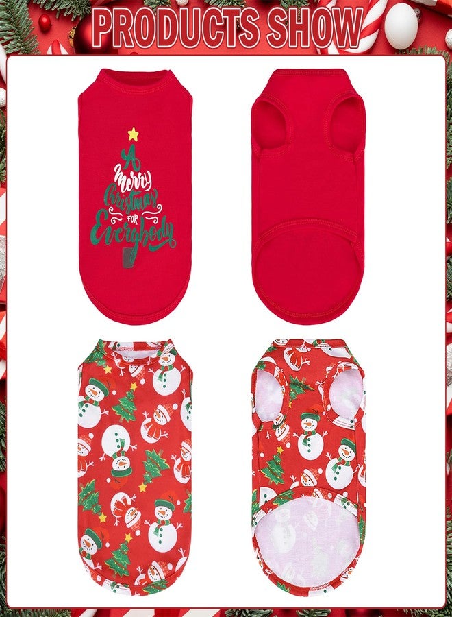 KOOLTAIL Christmas Shirts Clothes-2 Pack Dog Sleeveless Vest with Cute Printing, Soft Stretchy Breathable Cotton Pet T Shirt Apparel for Extra Small Medium Girl&Boy Dogs Puppy Cats - Image 3